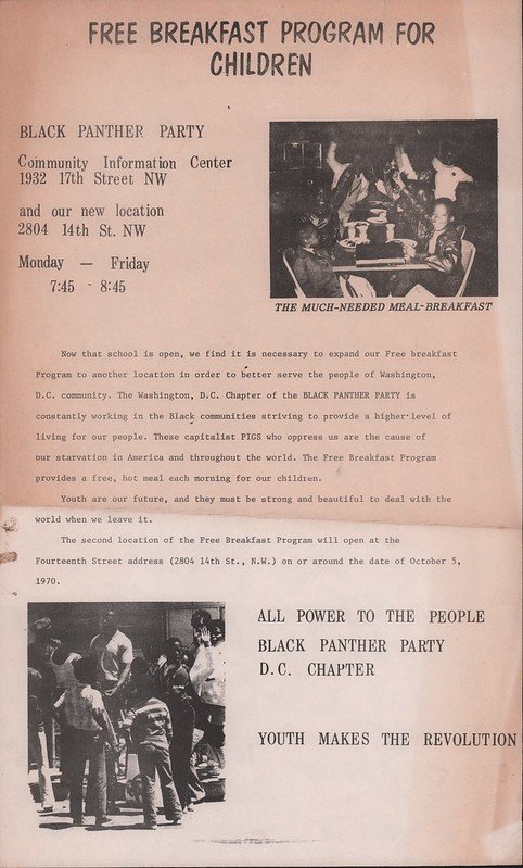  Panthers expand free breakfast for children program, October 1970 (Credit:  Washington Area Spark ) 